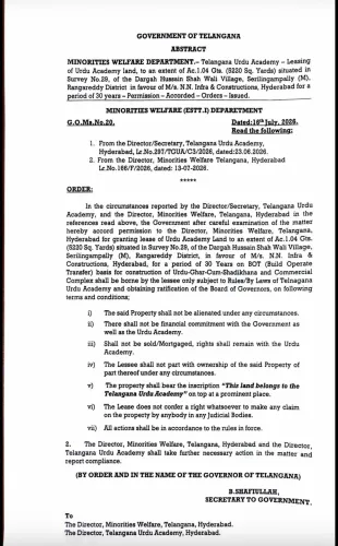 Owaisi Demands Cancellation of Urdu Academy Land Lease Order