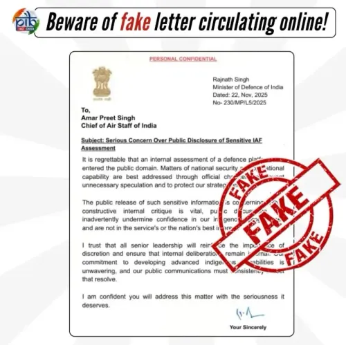 Is the letter from Defence Minister Rajnath Singh to IAF chief fake?