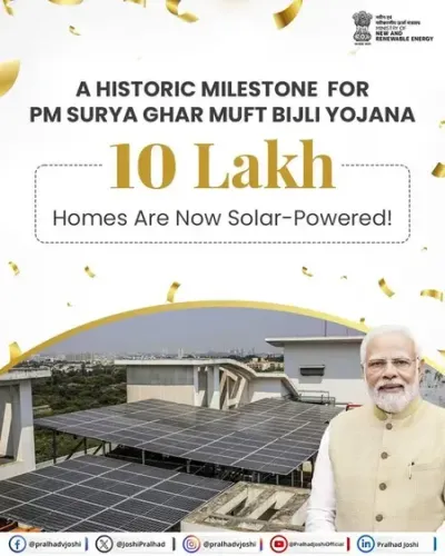 PM Surya Ghar Yojana Achieves 10 Lakh Solar Installations in India: Government