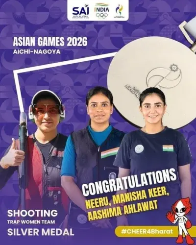 Pradhan hails India's silver in Women's Trap Team at Asian Games 2026