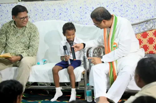Pradhan Meets Tribal Students at Jharbahal SSD School