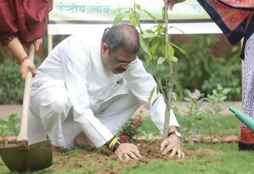 Pradhan Plants Tree With Mother Under 'Ek Ped Maa Ke Naam'