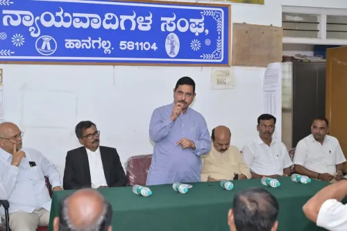 Pralhad Joshi campaigns for BJP's Sankanoor at Hangal lawyers' meet
