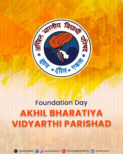 Pralhad Joshi Greets ABVP on Its Foundation Day