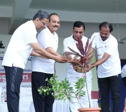 Pralhad Joshi Joins Yoga Day Camp in Hubballi