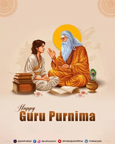 Pralhad Joshi offers pranam to gurus on Guru Purnima