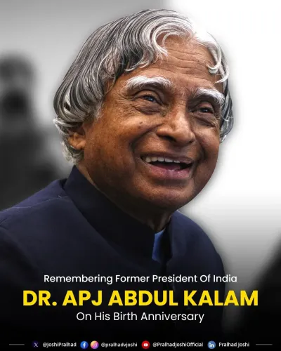 Pralhad Joshi Remembers APJ Abdul Kalam on Birth Anniversary
