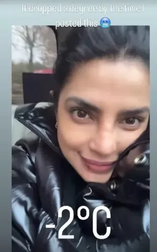 Priyanka Chopra Takes a Scenic Drive Through a Frosty Landscape at -2°C