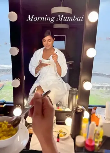 How Does Priyanka Chopra Enjoy Her Mumbai Morning?