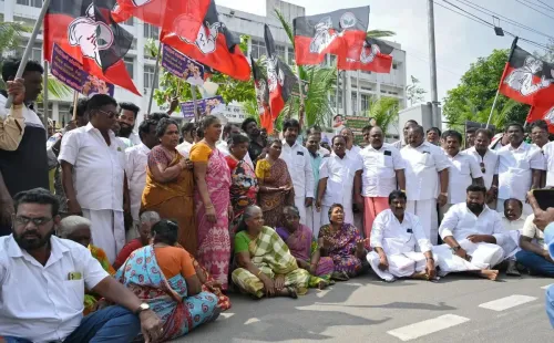 AIADMK in Puducherry Protests for Release of Tamil Fishermen Held by Sri Lankan Navy