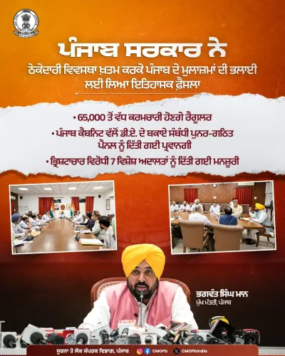 Punjab Cabinet clears regularisation of 65,000 contract workers