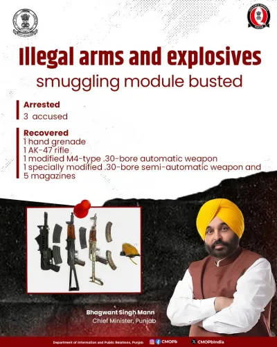 Punjab Police Busts Arms Module, Recovers AK-47 and Grenade in Amritsar