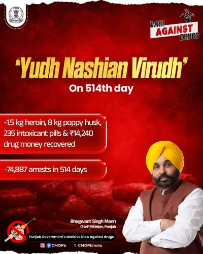 Punjab Police hits Day 514 of Yudh Nashian Virudh, arrests near 75,000