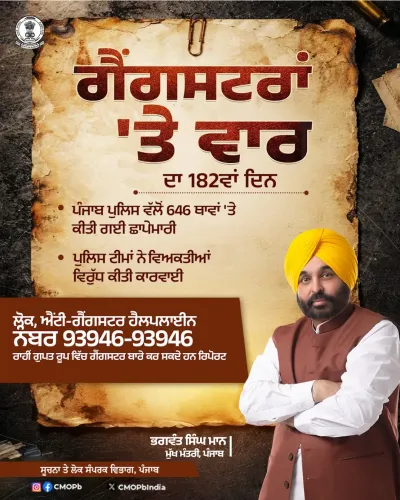 Punjab Police raids 646 locations on day 182 of Gangsteran Te Vaar
