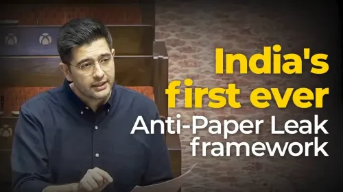 Raghav Chadha backs anti-paper-leak law with stiff jail, fine