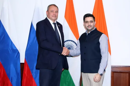 Raghav Chadha meets Petr Tolstoy at BRICS Forum in Delhi