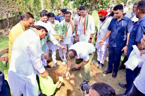 Rahul Gandhi plants tree at Chhattisgarh Congress training camp