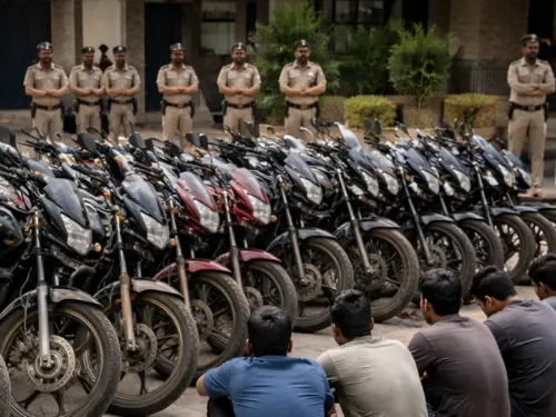 Raigarh Police Uncover Extensive Motorcycle Theft Operation: Nine Arrested and 21 Bikes Recovered