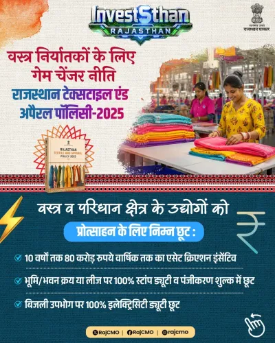 Rajasthan CM Bhajanlal Launches Textile & Apparel Policy 2025