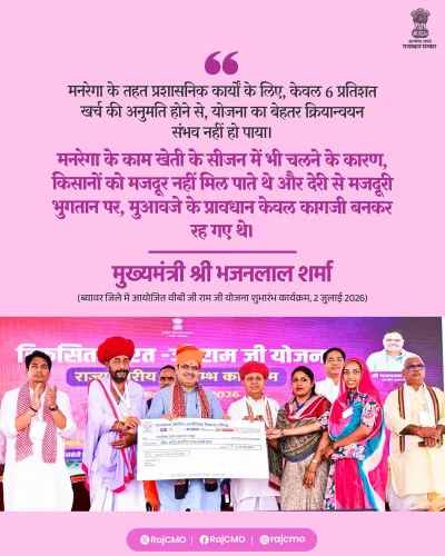 Rajasthan CMO flags MGNREGA's 6% admin cap as implementation barrier