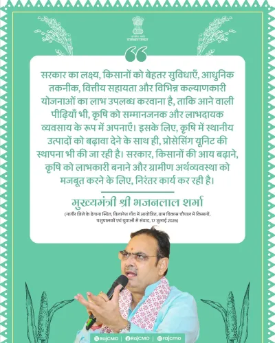 Rajasthan CMO Reaffirms Farmer Welfare Push Under CM Bhajanlal