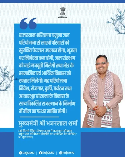 Rajasthan-Haryana Yamuna Water Project to Serve Lakh Families: CM Office