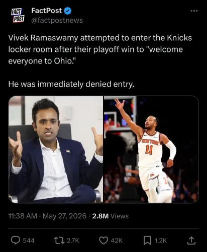Ramaswamy Calls Out Fake Knicks Locker Room Story