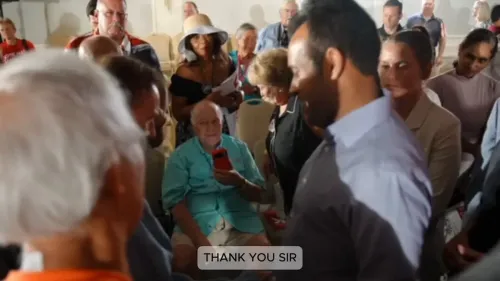 Ramaswamy meets patient helped by his biotech firm's cancer drug
