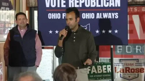 Ramaswamy pushes crime, taxes, Medicaid fraud as vote drivers