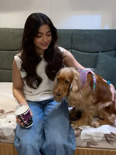 Rashmika Mandanna shares pet moments with Cocker Spaniel Aura on Instagram