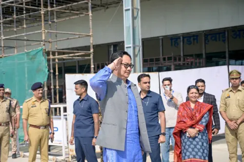 Rijiju Arrives at Saifai Airstrip, Etawah for District Visit