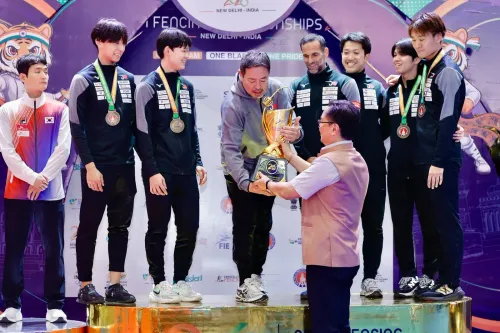 Rijiju attends Asian Fencing Championship closing at Bharat Mandapam