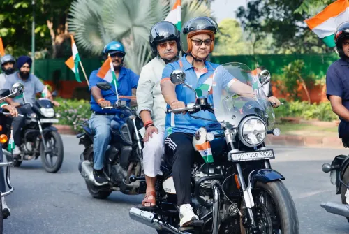 Rijiju joins Har Ghar Tiranga Bike Rally in New Delhi