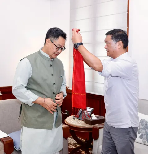 Rijiju meets Pema Khandu, marks 10 years as Arunachal CM