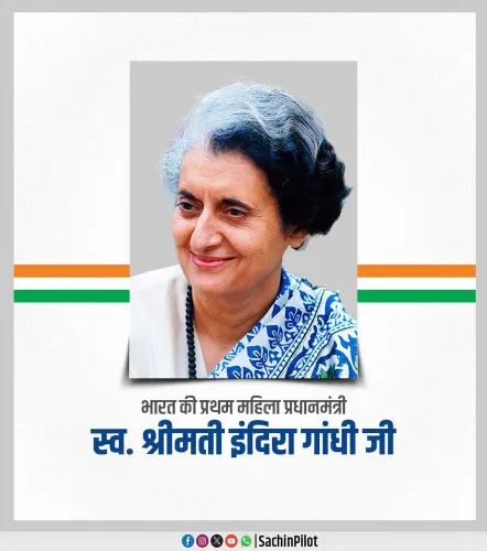 Sachin Pilot pays tribute to Indira Gandhi on death anniversary