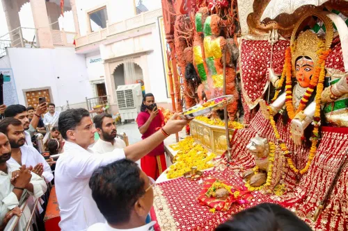 Sachin Pilot visits Idana Mata temple, seeks blessings