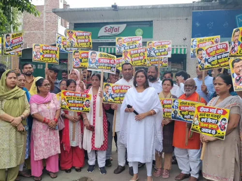 Delhi BJP protests outside AAP Trilokpuri councillor's office over sanitation worker's suicide