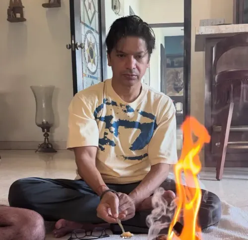 Shaan's wife Radhika Mukherji performs havaan for him every birthday