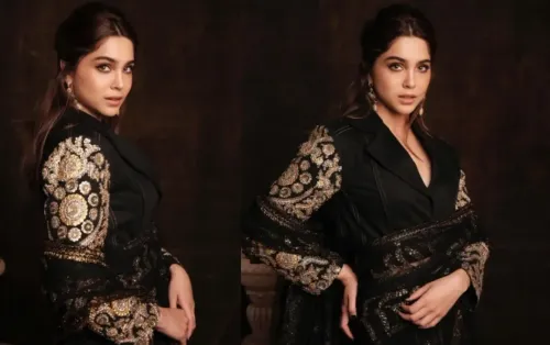Sharvari Dazzles in Black with Unique Upcycled Jacket