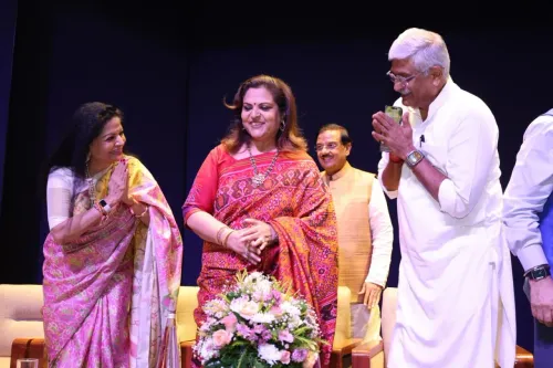 Shekhawat attends Navika Kumar's Pandit Hari Dutt Sharma Award