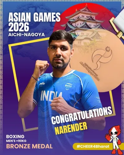 Shekhawat Hails Boxer Narender's Bronze at Asian Games 2026