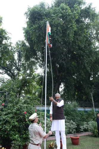 Shekhawat hoists tricolour at residence on Independence Day