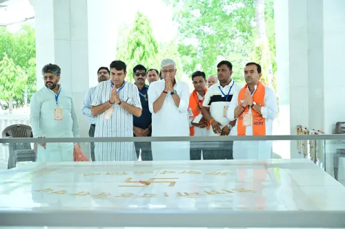 Shekhawat Visits Acharya Bhikshu Samadhi Sthal in Pali