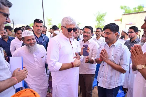 Shekhawat Visits Kumhari Village During Nagaur Tour