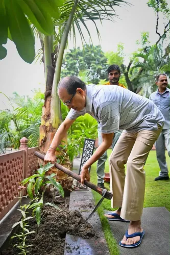 Shivraj plants sapling in Bhopal, invites public to Hariyali Amavasya drive