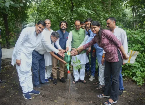 Shivraj plants saplings in Delhi, calls public to Hariyali Amavasya drive