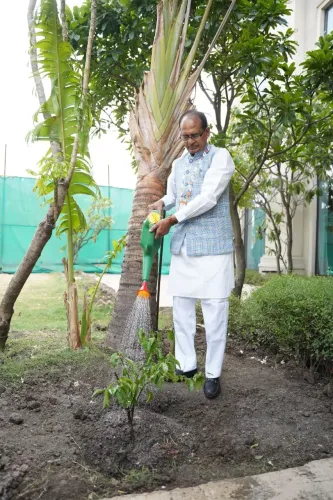 Shivraj Singh Chouhan Plants Sapling Ahead of BRICS Agri Meet in Indore