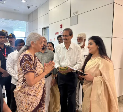 Sitharaman Arrives in Chennai, Welcomed by BJP Tamil Nadu Workers