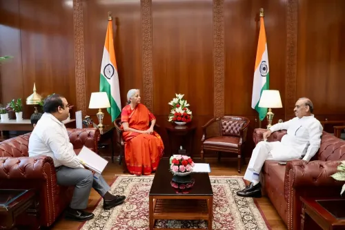 Sitharaman Meets BJP MLA Om Prakash Sharma
