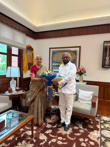 Sitharaman Meets Karnataka Rural Minister Khandre at Parliament